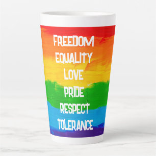Rainbow Flag Gay Lesbian LGBT Latte Mug
