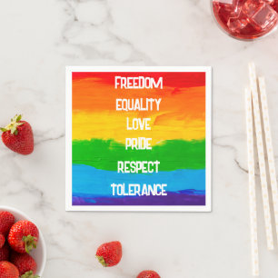 Rainbow Flag Gay Lesbian LGBT Napkin