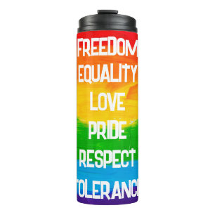 Rainbow Flag Gay Lesbian LGBT Thermal Tumbler