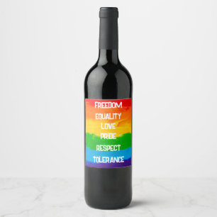 Rainbow Flag Gay Lesbian LGBT Wine Label