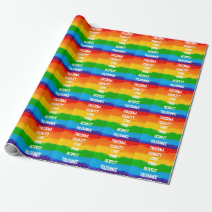 Rainbow Flag Gay Lesbian LGBT Wrapping Paper