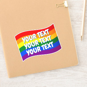 Rainbow Flag Gay Pride custom text up to 3 lines
