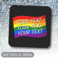 Rainbow Flag Gay Pride custom text up to 3 lines