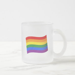 Rainbow Flag Gay Pride LGBT LGBTQ love is love Frosted Glass Coffee Mug
