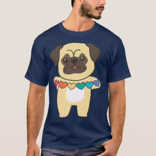 Rainbow Flag Gay Pride Lgbtq Heart Pug T-Shirt