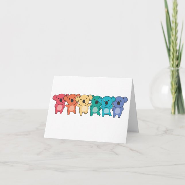 Rainbow Flag Gay Pride Lgbtq Koala Cute Koalas Tha Thank You Card (Front)