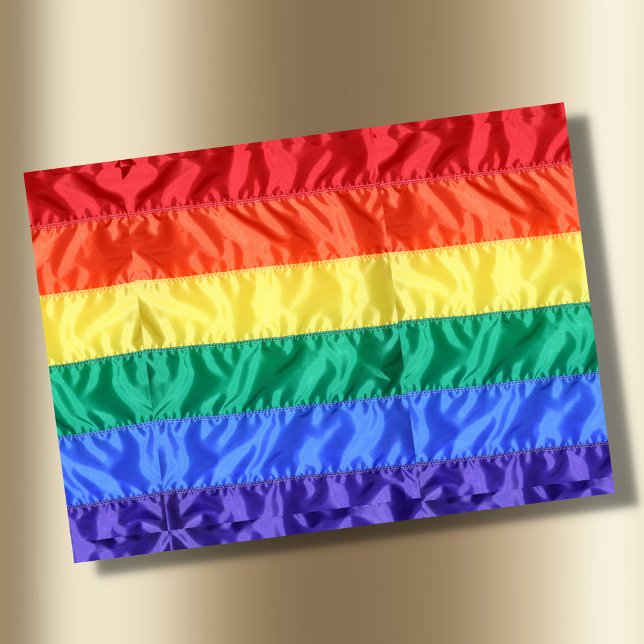 Rainbow Flag Gay Pride LGBTQ LGBT love is love Card (Creator Uploaded)