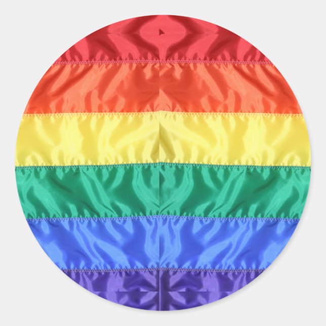 Rainbow Flag Gay Pride LGBTQ LGBT love is love  Classic Round Sticker (Front)