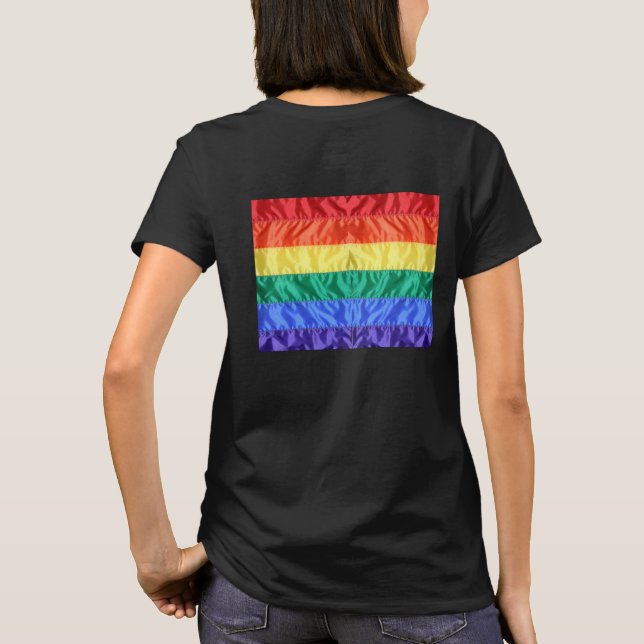 Rainbow Flag Gay Pride LGBTQ LGBT love is love T-Shirt (Back)
