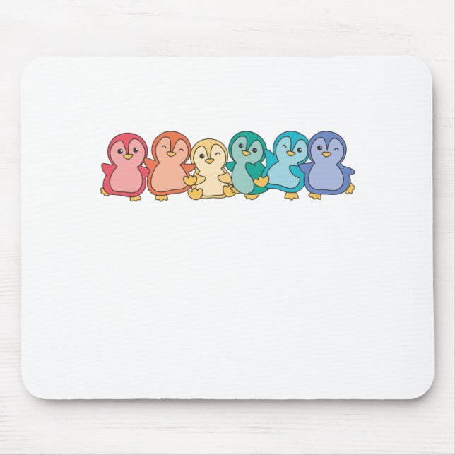 Rainbow Flag Gay Pride Lgbtq Penguin Cute Penguin Mouse Mat (Front)