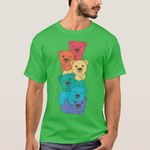 Rainbow Flag Gay Pride Lgbtq Pile Bear T-Shirt