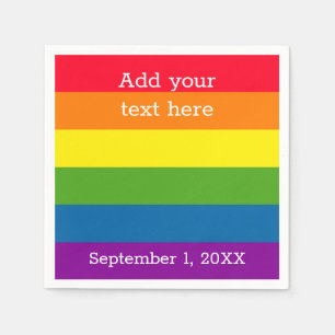 Rainbow Flag   Gay Pride   Personalised Napkin