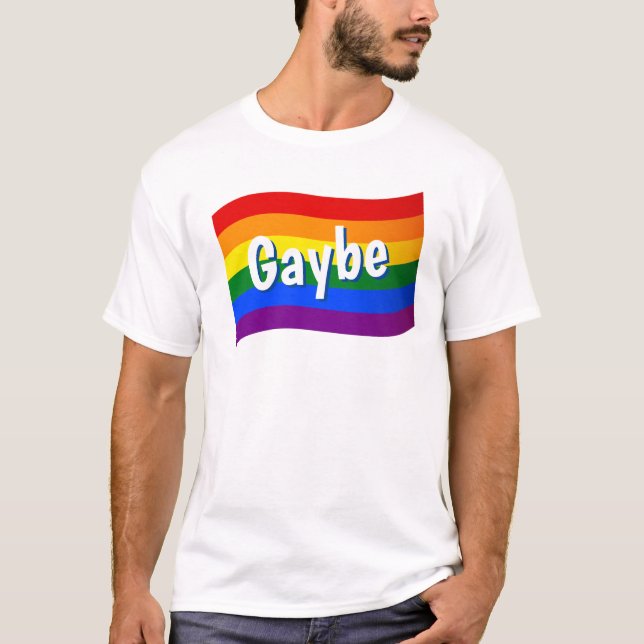 Rainbow Flag Gaybe child of gay parents gay family T-Shirt (Front)