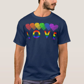 Rainbow Flag Heart Queer Pride Month Gift LGBT T-Shirt