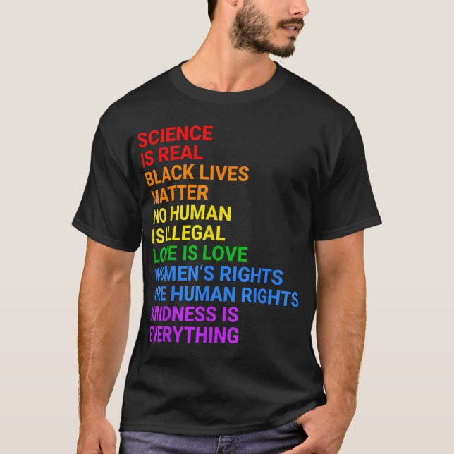 Rainbow Flag Human Rights Womens  Gay Rights Lgbtq T-Shirt (Front)