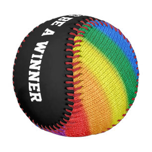 Rainbow Flag knitting Stripes seamless pattern Baseball