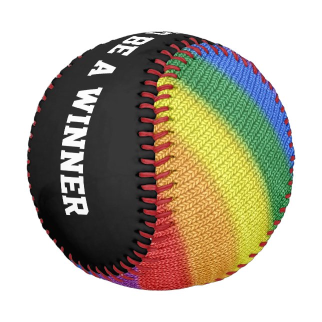 Rainbow Flag knitting Stripes seamless pattern Baseball (Angled)