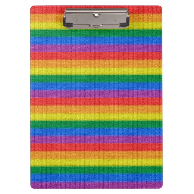 Rainbow Flag knitting Stripes seamless pattern Clipboard (Front)
