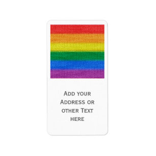 Rainbow Flag knitting Stripes seamless pattern Label