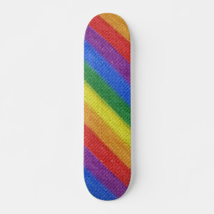 Rainbow Flag knitting Stripes seamless pattern Skateboard
