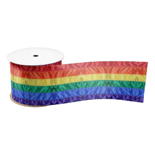 Rainbow flag LGBT LGBTQ gay pride rainbow stripes Satin Ribbon