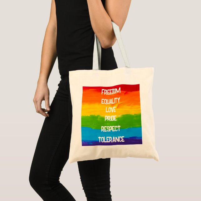 Rainbow Flag LGBT Tote Bag – Pride Tote with Flag (Front (Product))