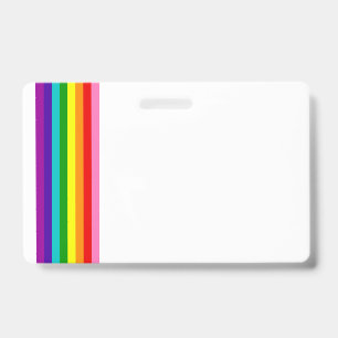Rainbow Flag LGBTQIA Gay Pride Horizontal Badge ID Badge