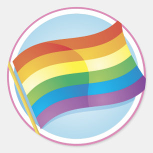 Rainbow Flag Logo Style Stickers