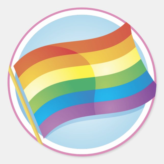 Rainbow Flag Logo Style Stickers (Front)