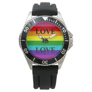 Rainbow Flag Love is Love Gay Pride LGBT 8 Stripes Watch