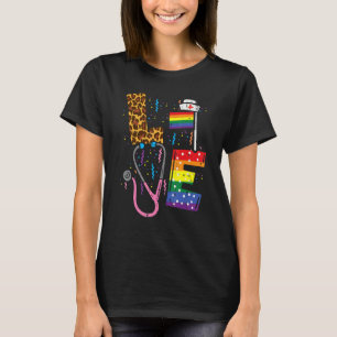 Rainbow Flag Love Nurse Rn Scrub Top Lgbt Pride Mo