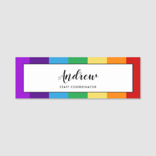 Rainbow flag name tag