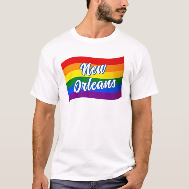 Rainbow Flag New Orleans Gay Pride LGBT LGBTQ  T-Shirt (Front)