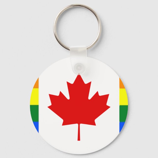 Rainbow Flag of Canada Key Ring (Front)