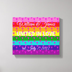 Rainbow Flag Original 8 Stripes LGBT Gay Marriage Canvas Print