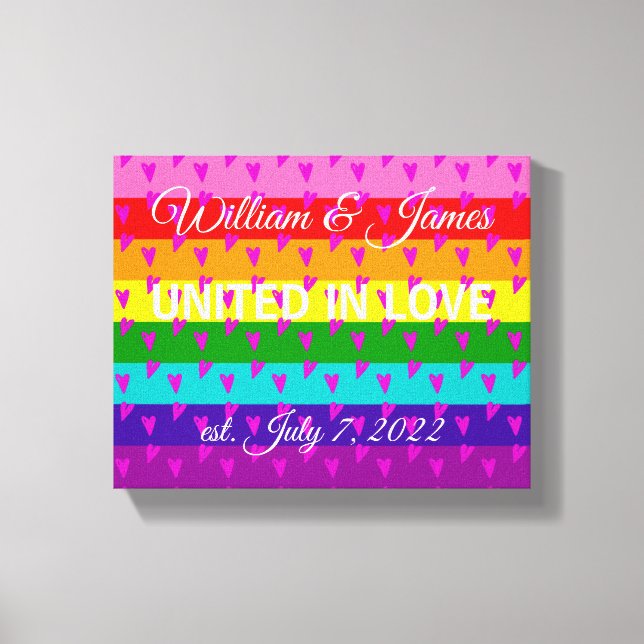 Rainbow Flag Original 8 Stripes LGBT Gay Marriage Canvas Print (Front)