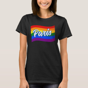 Rainbow Flag Paris France Gay Pride LGBT LGBTQ T-Shirt