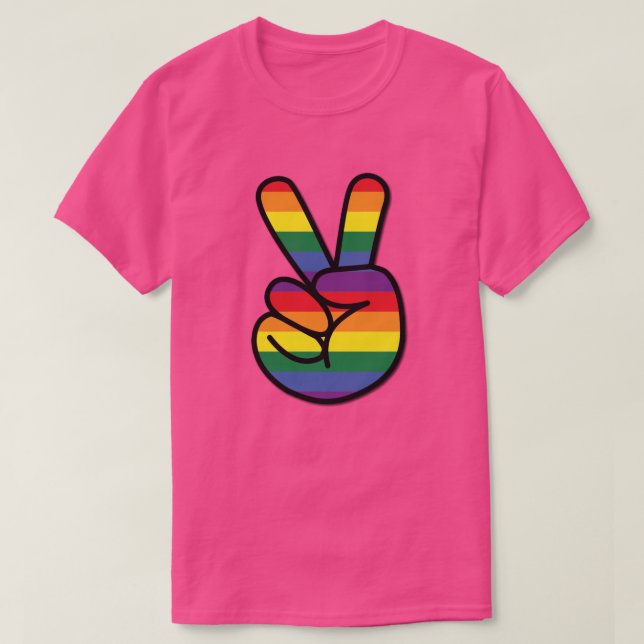 Rainbow Flag Peace T-Shirt (Design Front)