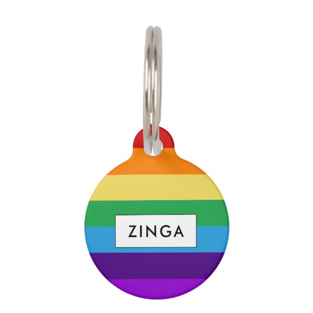 Rainbow flag pet tag (Front)