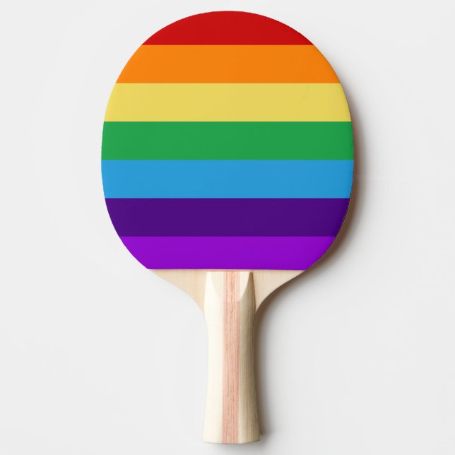 Rainbow flag ping pong paddle (Front)