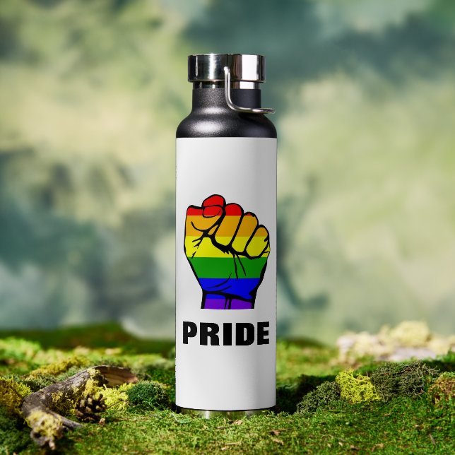 Rainbow Flag Pride Fist Water Bottle (Outdoor)