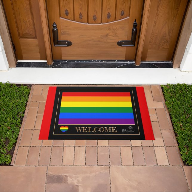 Rainbow Flag & Pride House Mats / LGBT Doormat (Outdoor)
