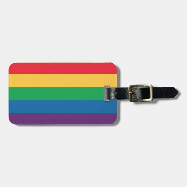 Rainbow Flag Pride Luggage Tag (Front Horizontal)