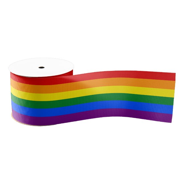 Rainbow Flag & Pride parade ribbon /LGBT community Grosgrain Ribbon (Spool)