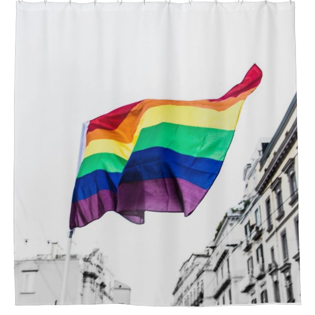 Rainbow Flag Pride Shower Curtain (Front)