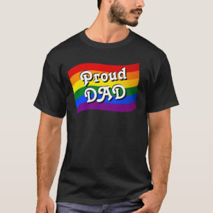 Rainbow Flag Proud DAD PFLAG proud parent LGBTQ T-Shirt