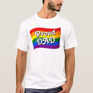 Rainbow Flag Proud DAD PFLAG proud parent LGBTQ T-Shirt
