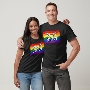 Rainbow Flag Proud Mum PFLAG proud parent LGBTQ  T-Shirt