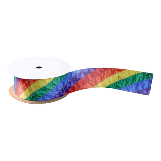 Rainbow flag rainbow stripes LGBT LGBTQ+ gay pride Satin Ribbon (Spool)