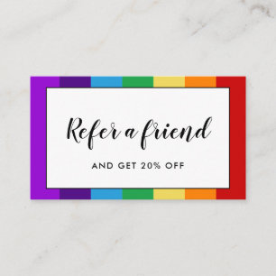 Rainbow flag referral card